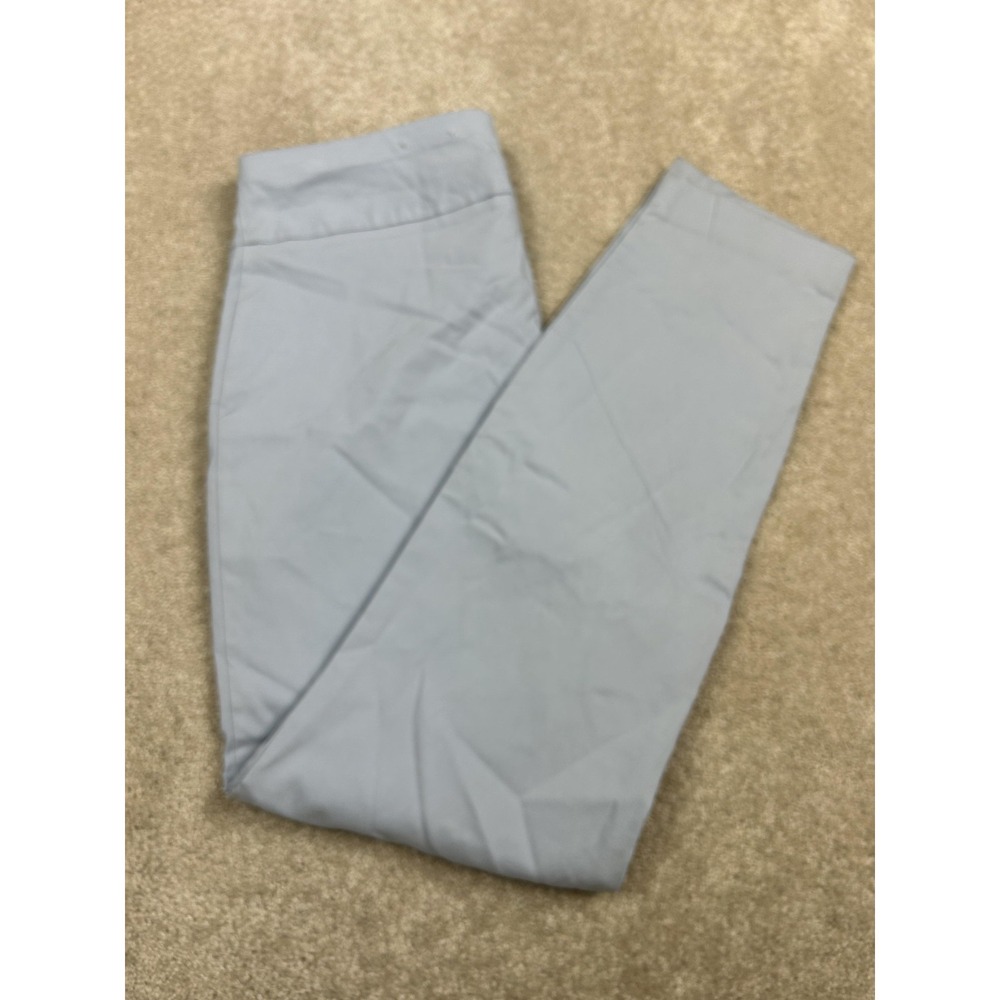 Alfani Pants Womens 10 Blue Straight Leg Pull On Elastic Waist Twill Work